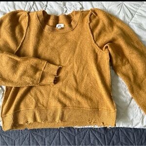 Aerie Mustard Crew Neck Sweater